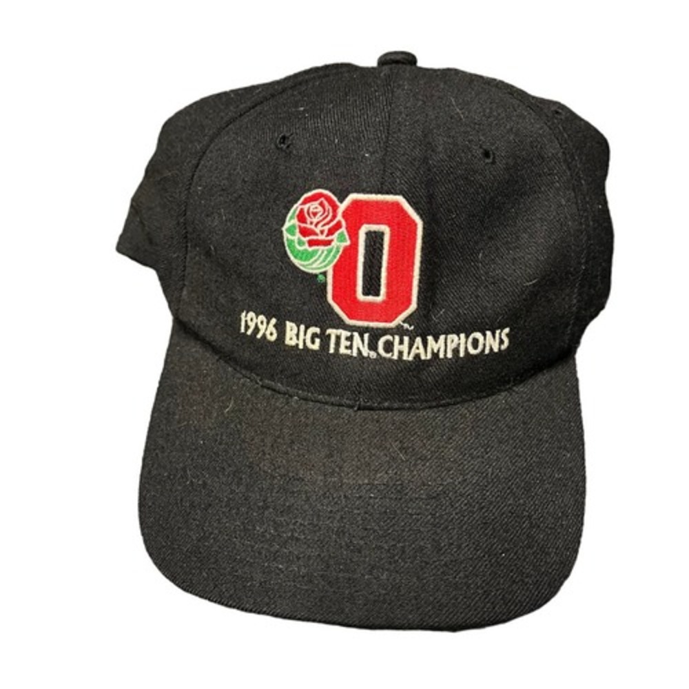 Vintage Ohio State Buckeyes 1996 Big Ten Champions Black Wool Snapback Lee Sport